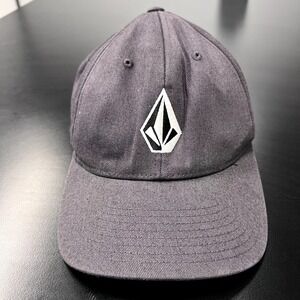 Volcom Hat Cap Fitted S - M FlexFit Black Adjustable Embroidered Adult